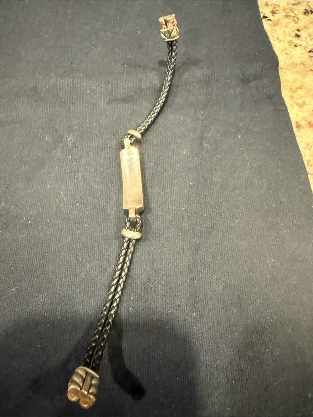 David Yurman Men's Exotic Stone Leather Bracelet Onyx